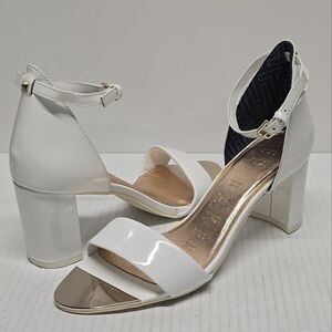 Ted Baker Sheah White Patent Leather Sandals Formal Wedding Evening Women's 6.5